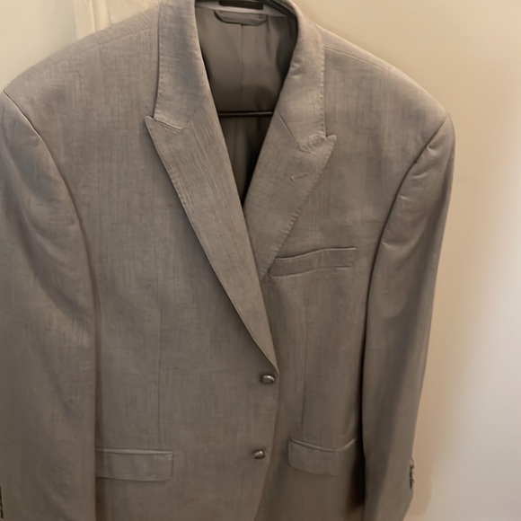 Macy’s - 44R suit coat with purple tie and gray 34x32 pants - Picture 3 of 4